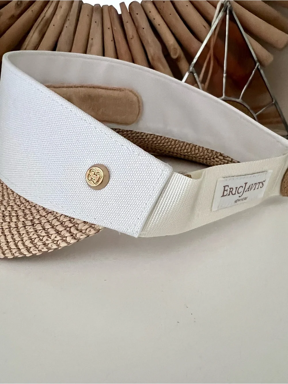 NWOT Eric Javits Champ II Straw Visor / Hat - Picture 10 of 11